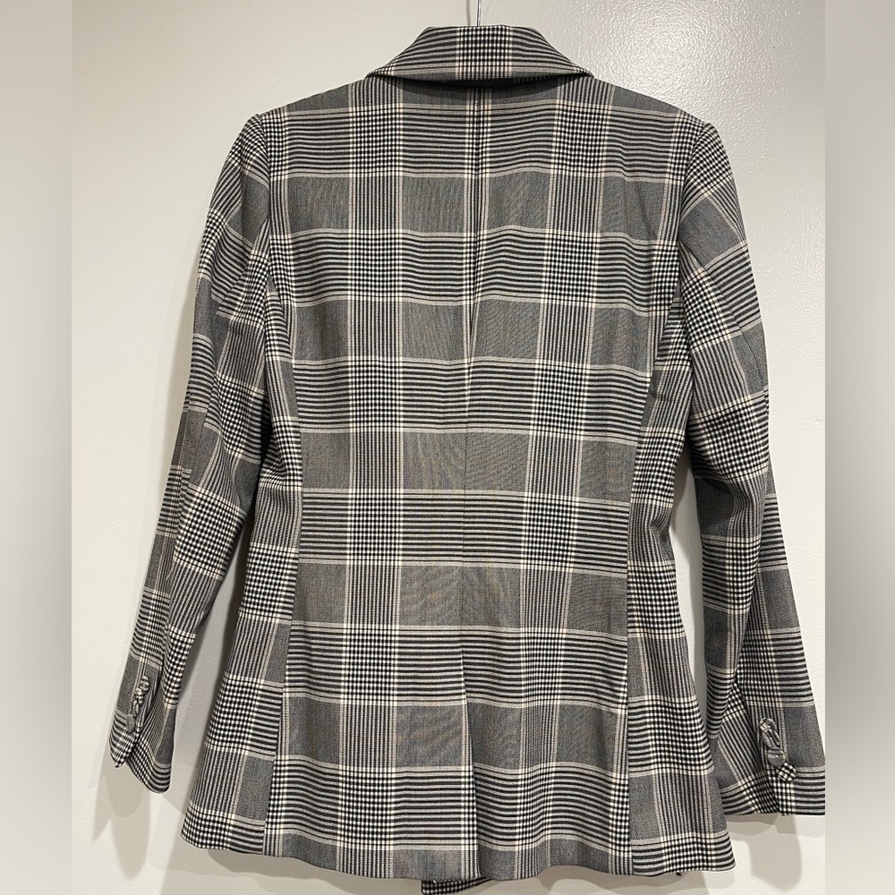 Double Bre asted Checkered Blazer Size 4 - Picture 3 of 8